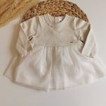 Vestido Combinado Tricot Champagne