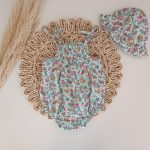 Pelele Florecitas Liberty + Gorro