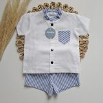 Conjunto Camisa Rayado Bolsillo