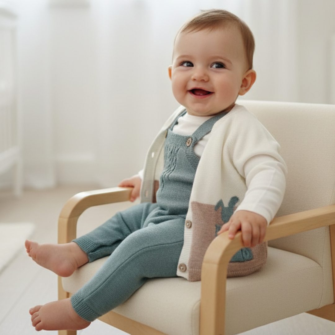 6 Conjunto 3P Peto Conejito Verde - Imagen 1