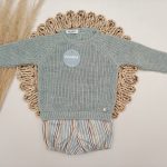 Conjunto Menta Pantalón Rayado