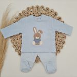 Conjunto Polaina Conejito Celeste