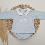 Conjunto Ranita Cuello Vespa Celeste