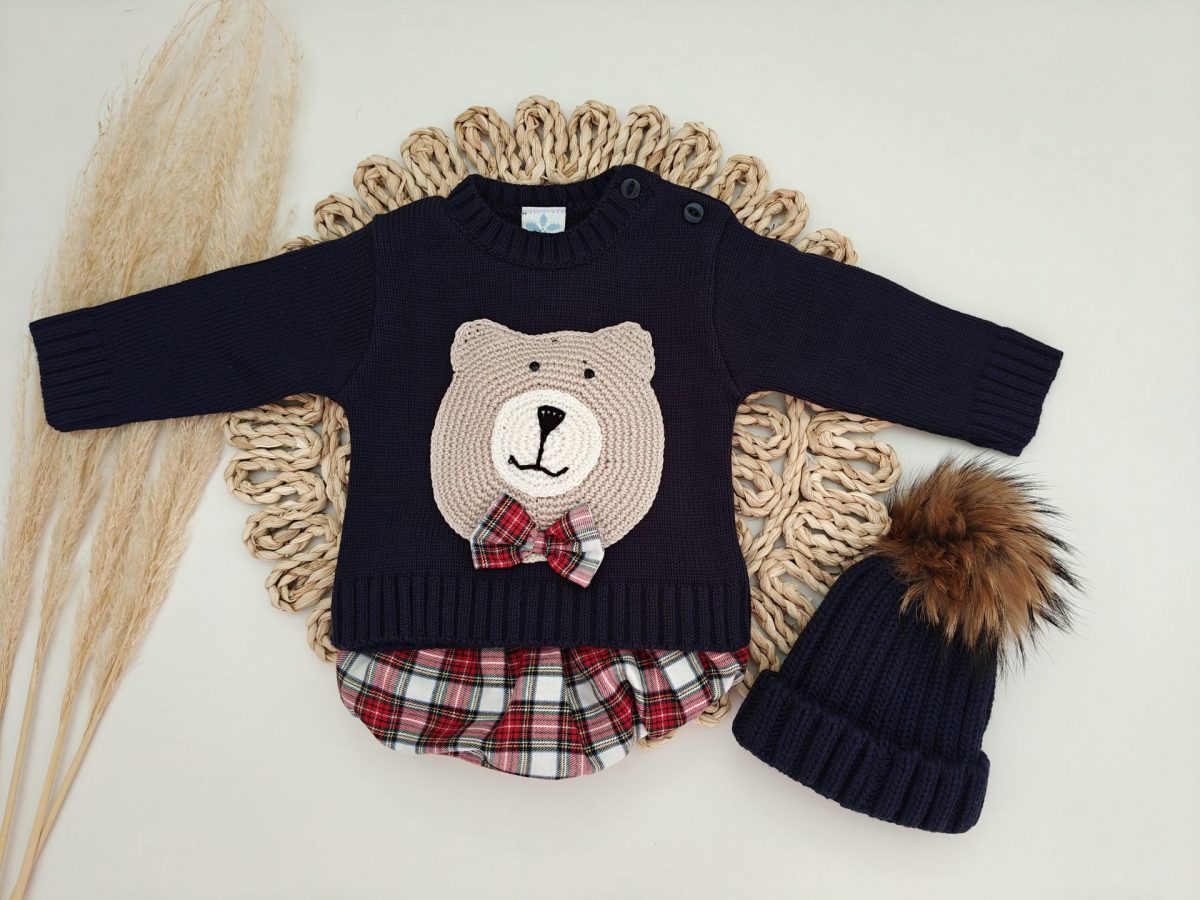 Conjunto Pololo Escocés Osito Crochet - Imagen 4
