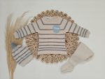Conjunto 3P Rayado Juliana Crema - Imagen 2