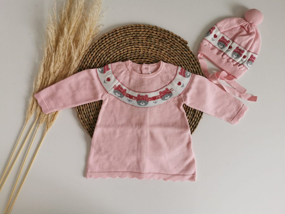 Vestido Tricot Ositos Gorro - Imagen 2