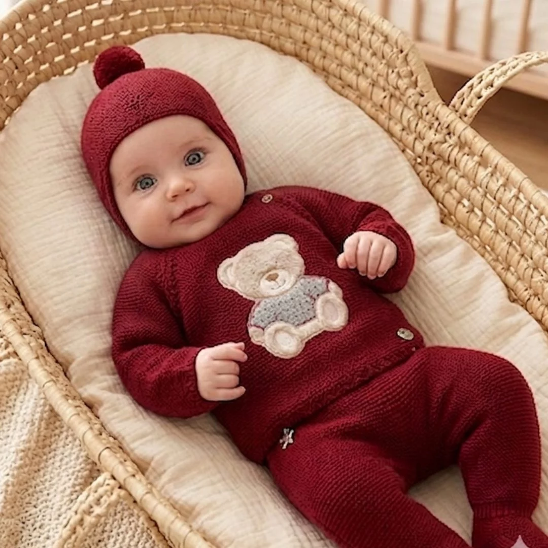 Conjunto Bordado Oso Gorrito - Imagen 3