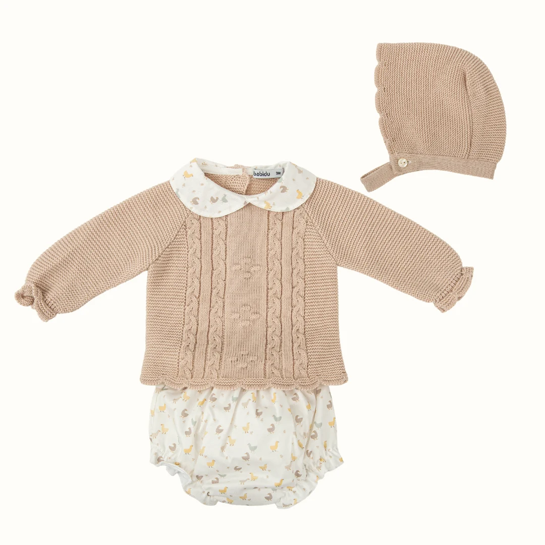 Conjunto + Capota Cuello Bebé Patitos - Imagen 2